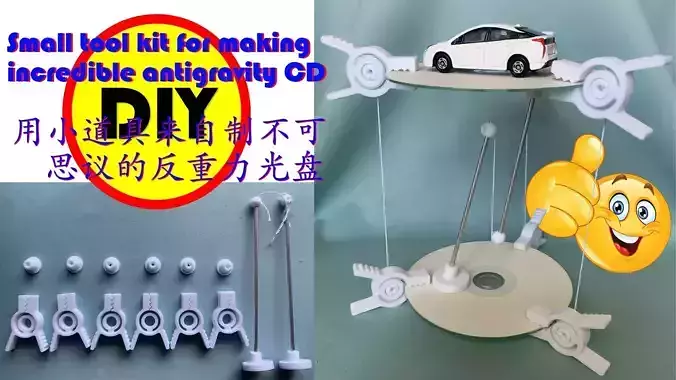 Clip and base for antigravity table