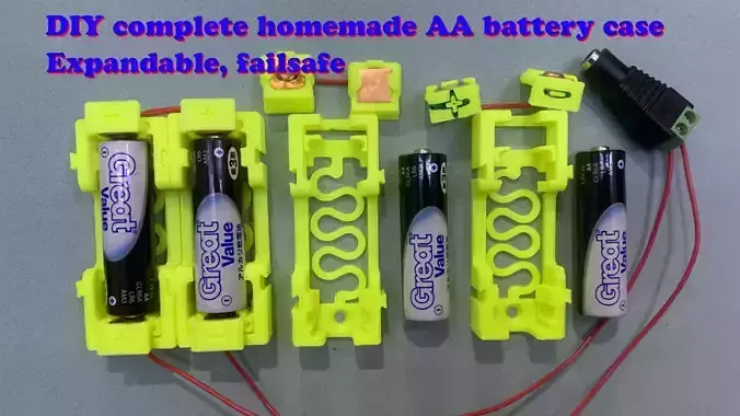 DIY complete homemade AA battery case