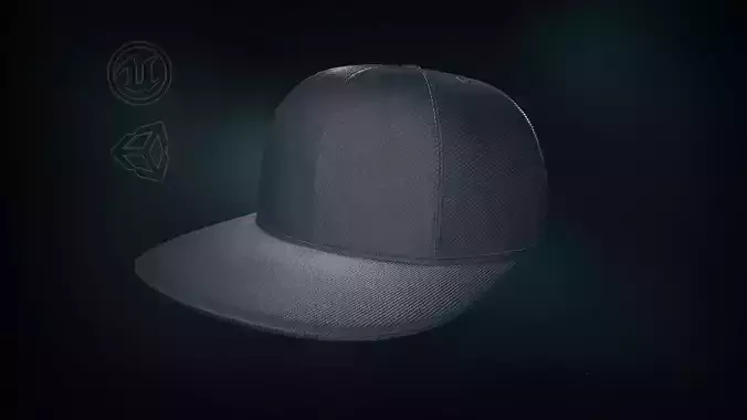 Snapback hat mockup Low-poly 3D model