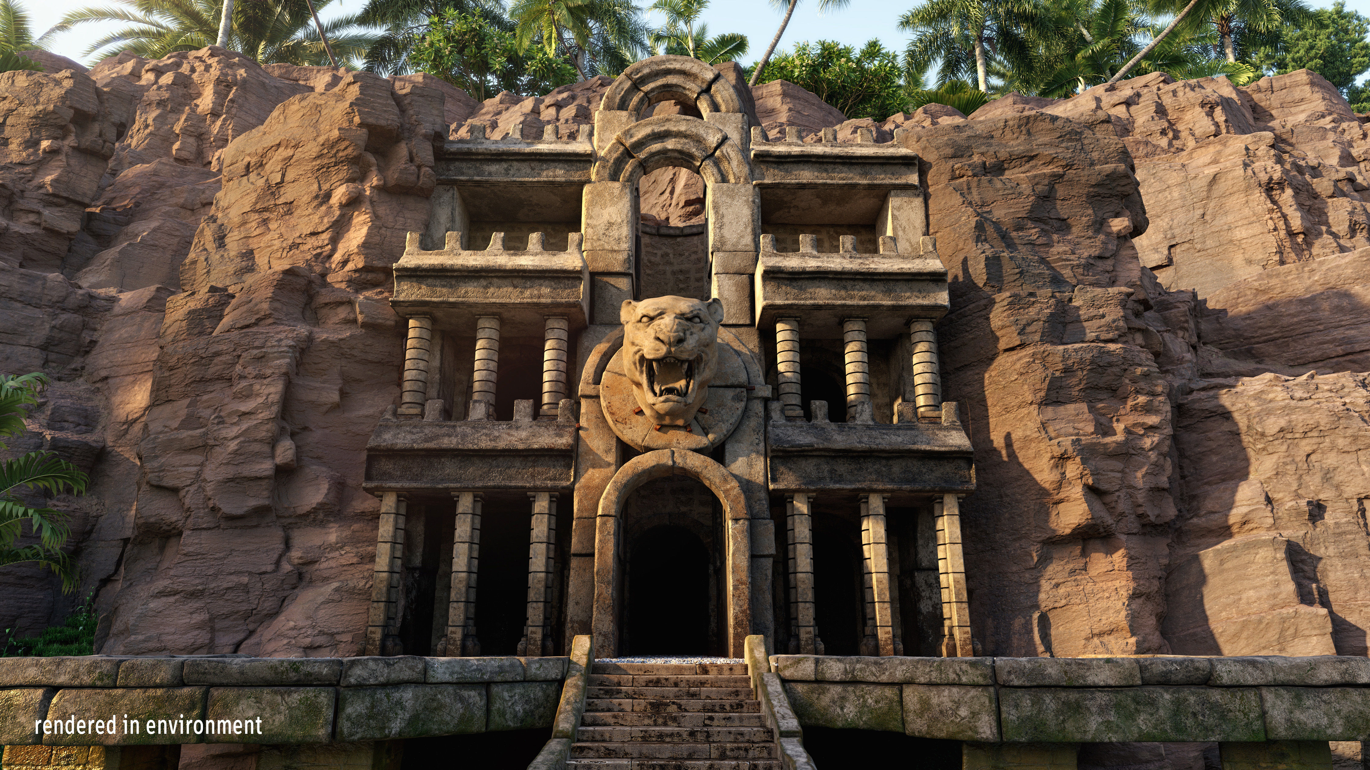 Ancient Temple Entrance 3D model_7
