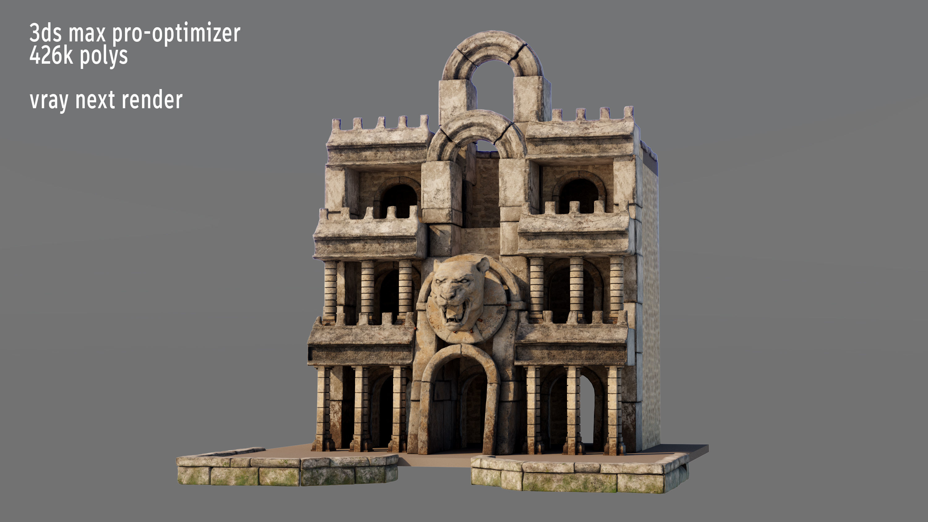 Ancient Temple Entrance 3D model_14
