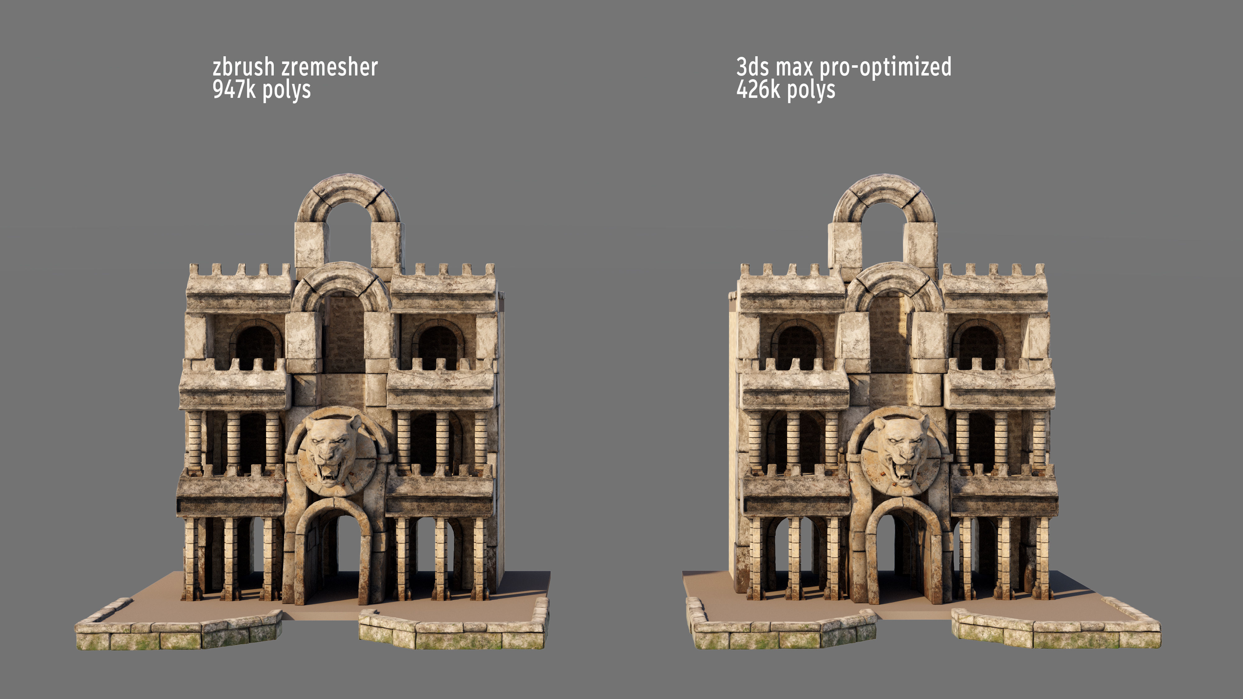 Ancient Temple Entrance 3D model_2