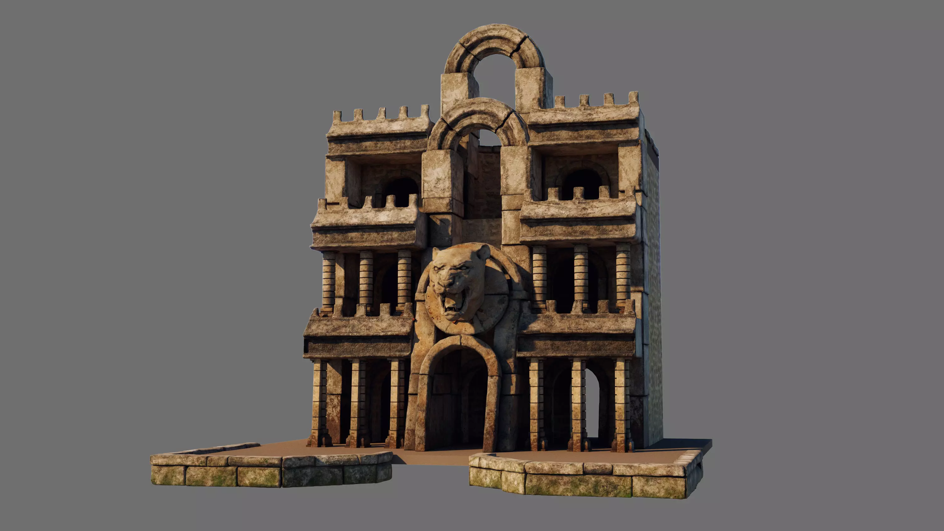 Ancient Temple Entrance 3D model_0