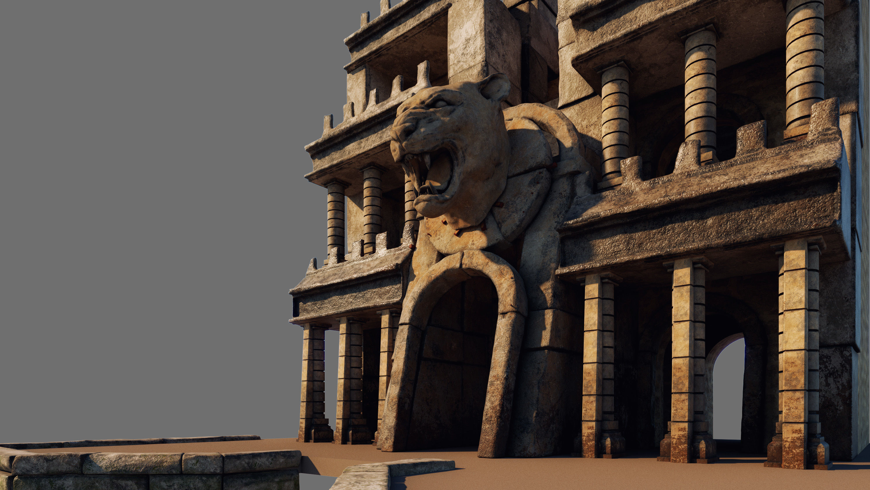 Ancient Temple Entrance 3D model_12