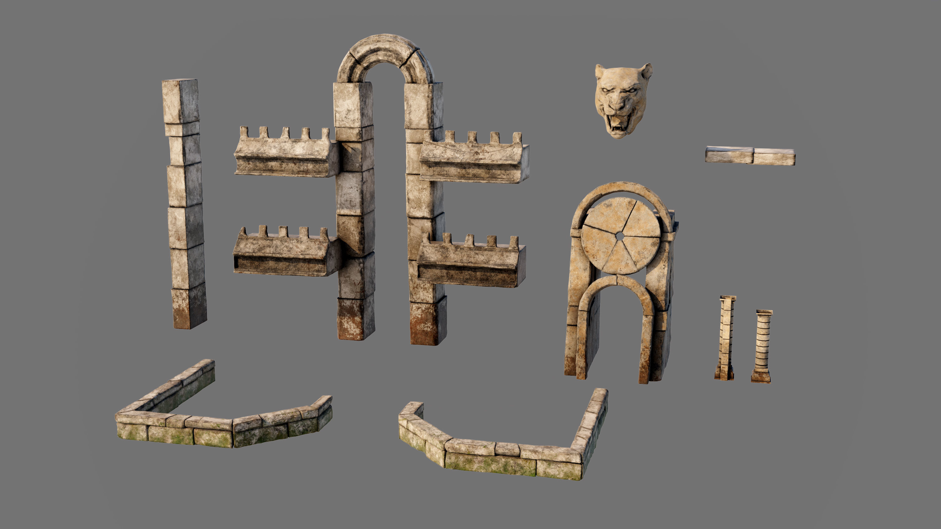 Ancient Temple Entrance 3D model_4