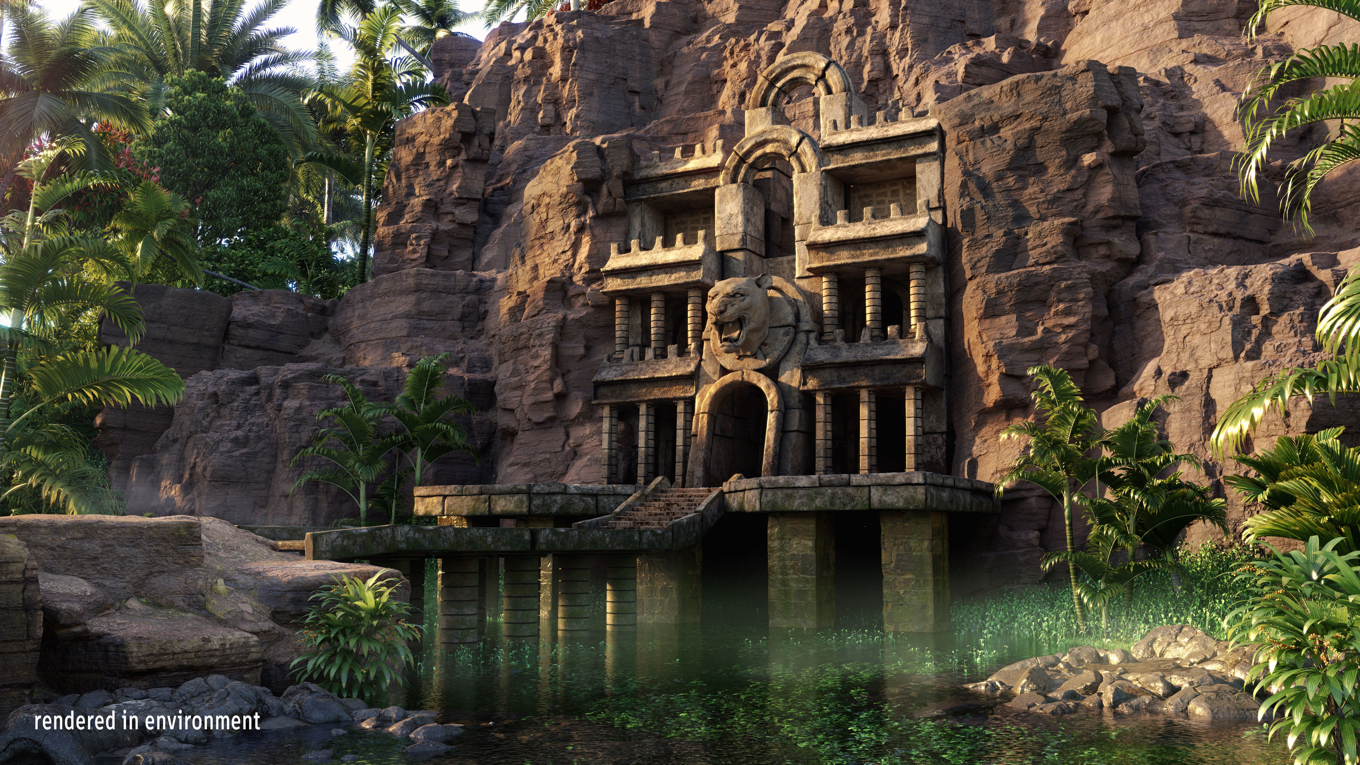 Ancient Temple Entrance 3D model_6