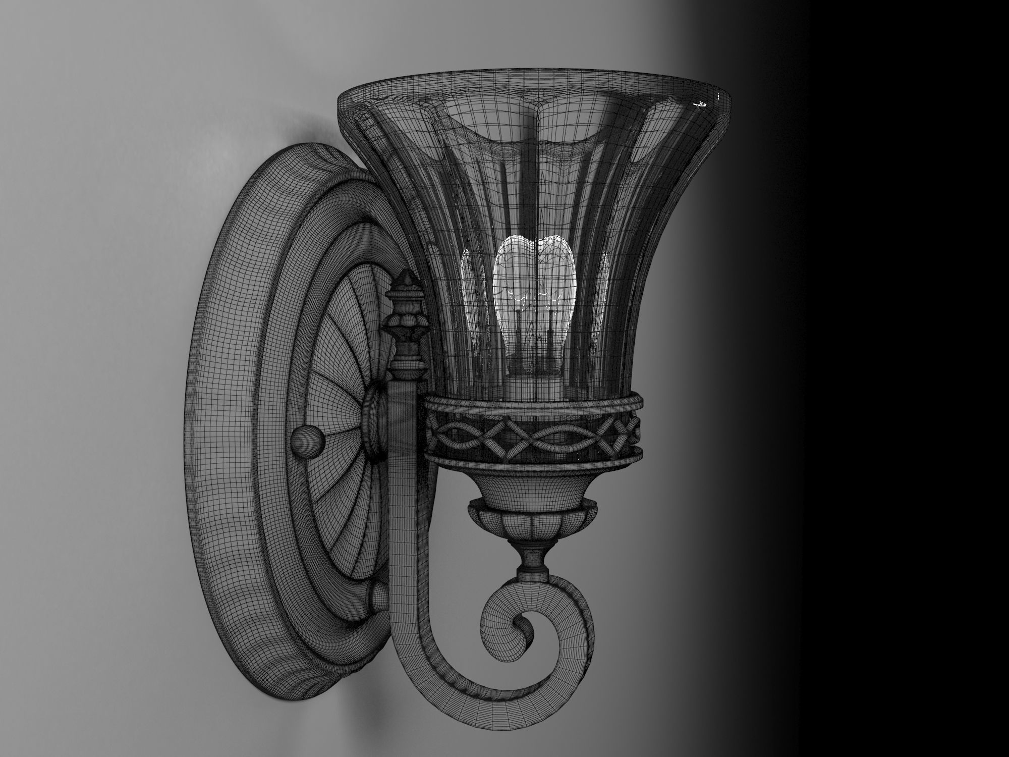 Wall lamp 01 3D model_5