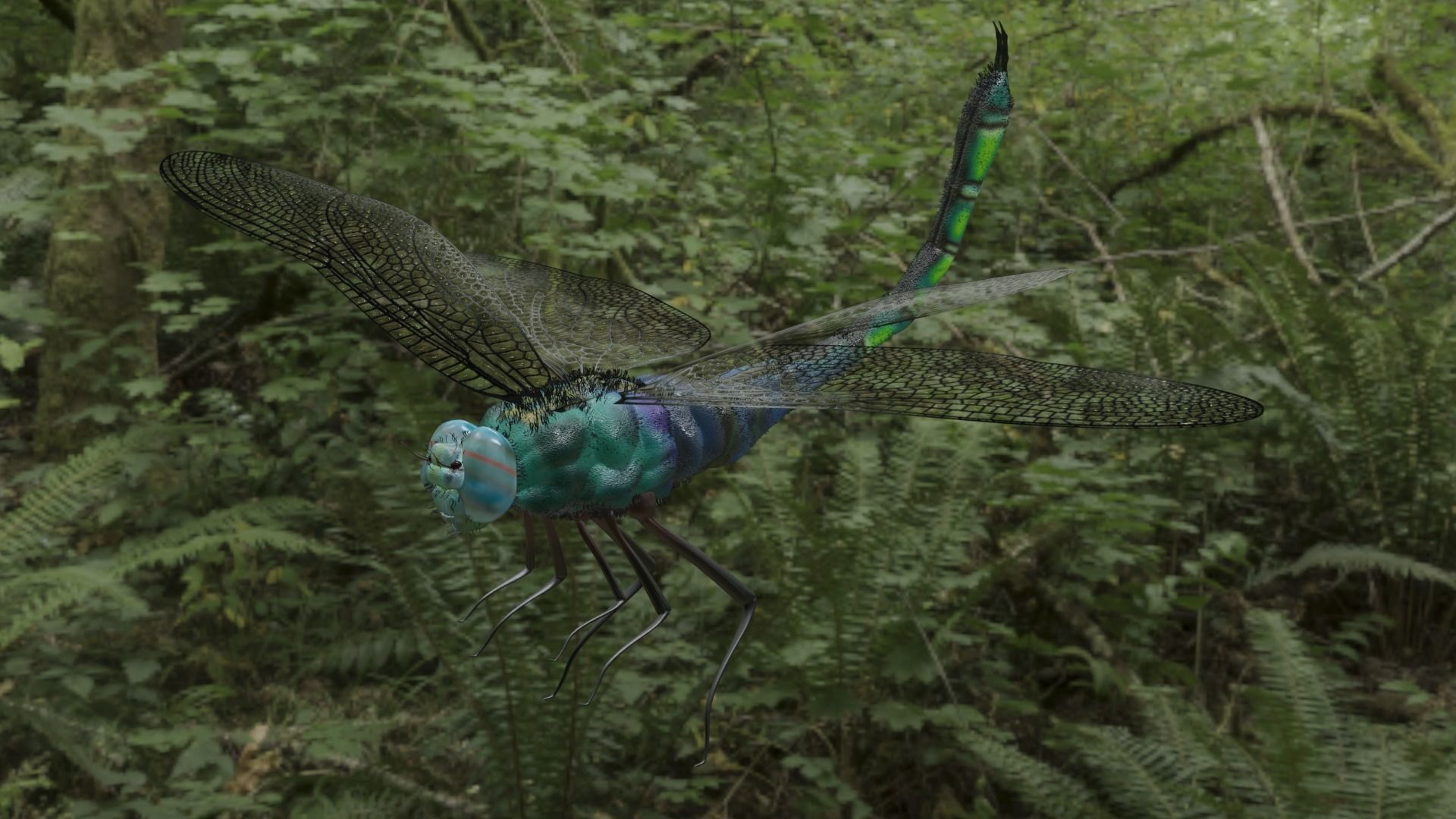 DragonFly 3D model in flight 3D model_5