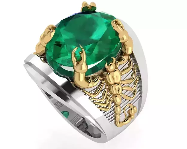 rings emerald scorpion ring
