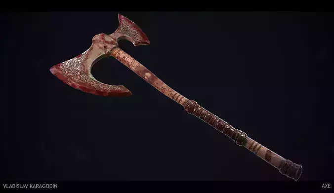 Battle Axe Low-poly 3D model