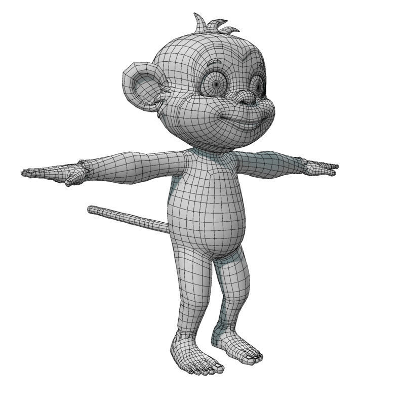Cartoon Monkey Low-poly 3D model_11