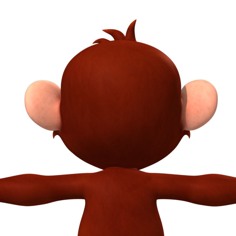 Cartoon Monkey Low-poly 3D model_7