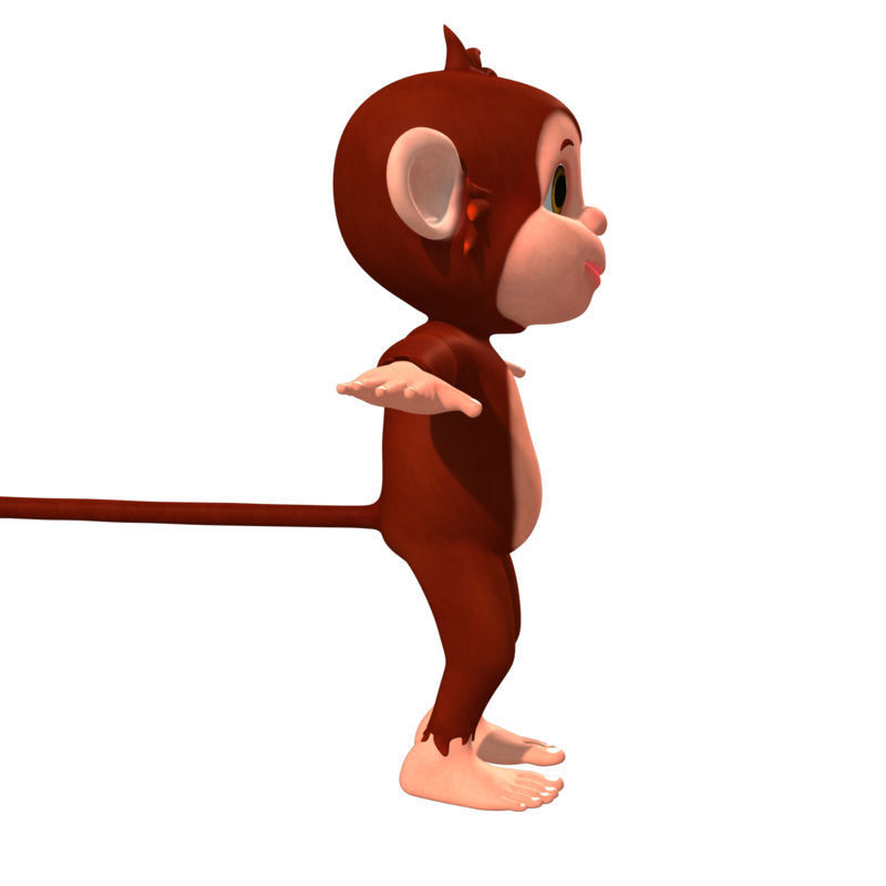 Cartoon Monkey Low-poly 3D model_2