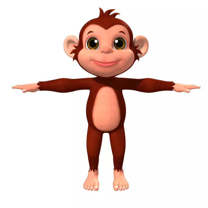 Cartoon Monkey Low-poly 3D model_0