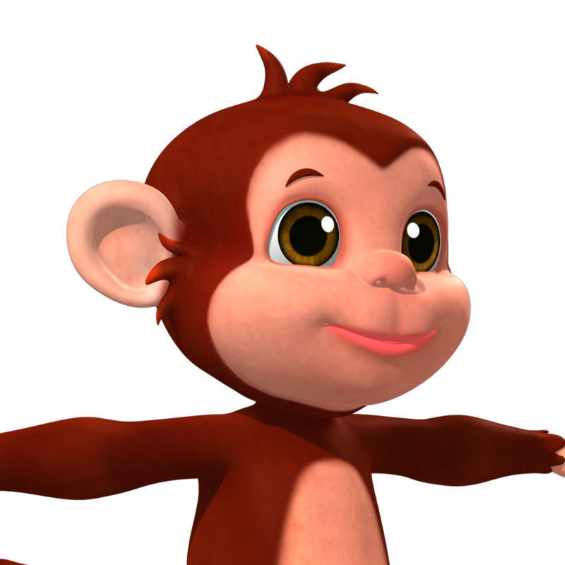 Cartoon Monkey Low-poly 3D model_6