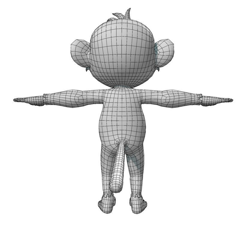 Cartoon Monkey Low-poly 3D model_10
