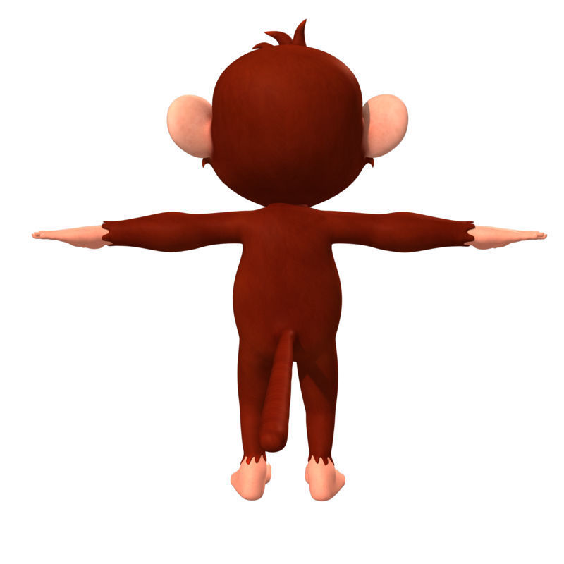 Cartoon Monkey Low-poly 3D model_3