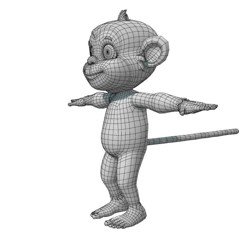 Cartoon Monkey Low-poly 3D model_13
