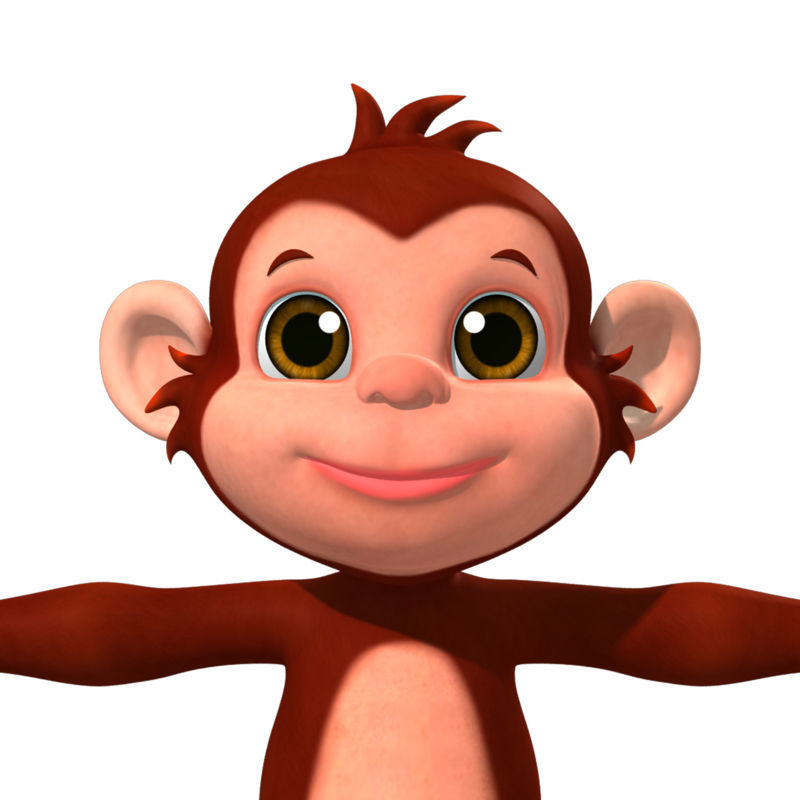 Cartoon Monkey Low-poly 3D model_5