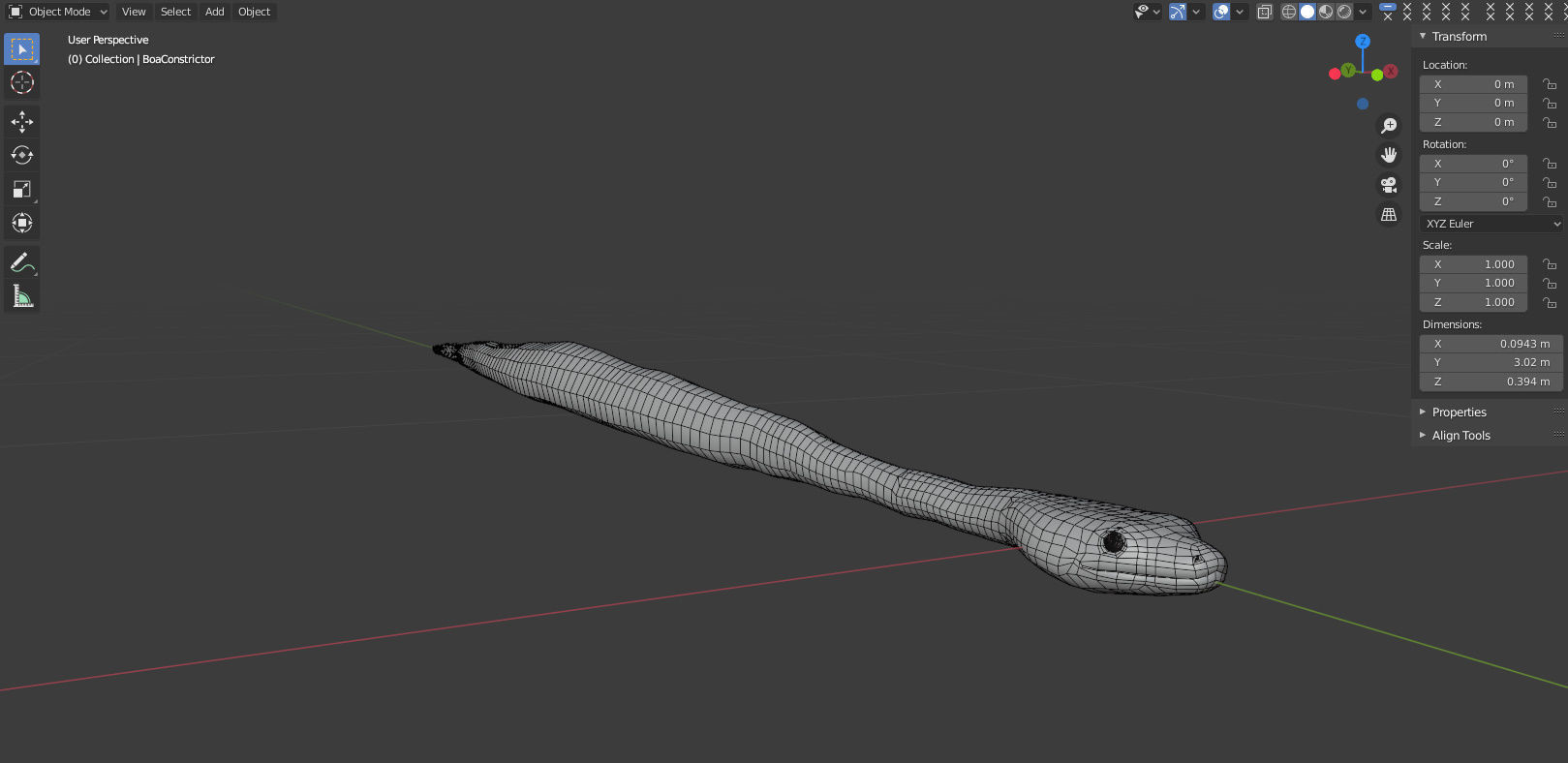 Boa Constrictor Snake Python Low-poly 3D model_13