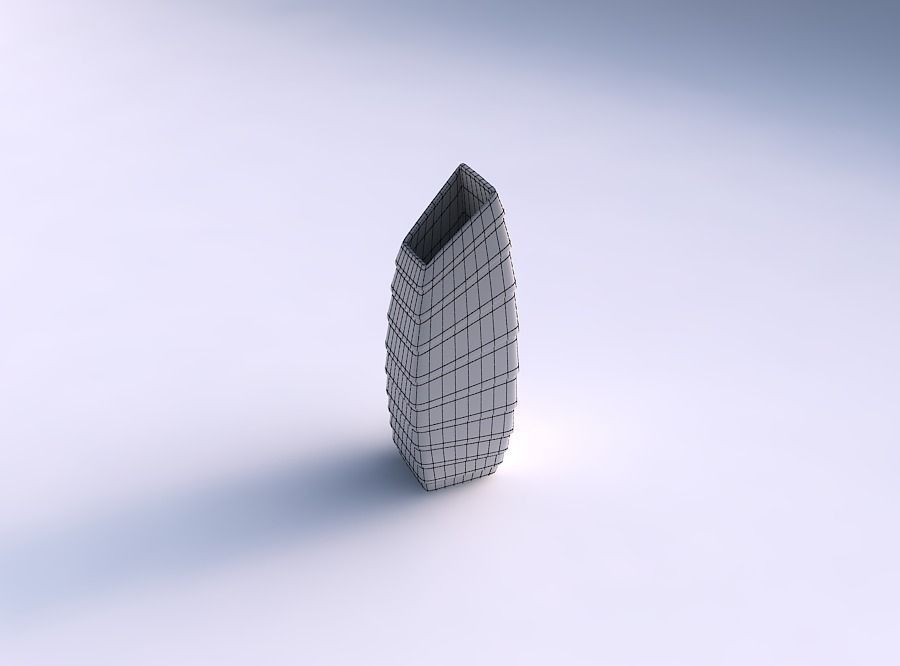Vase bent rectangle with horizontal inverted layers 3D print model_5