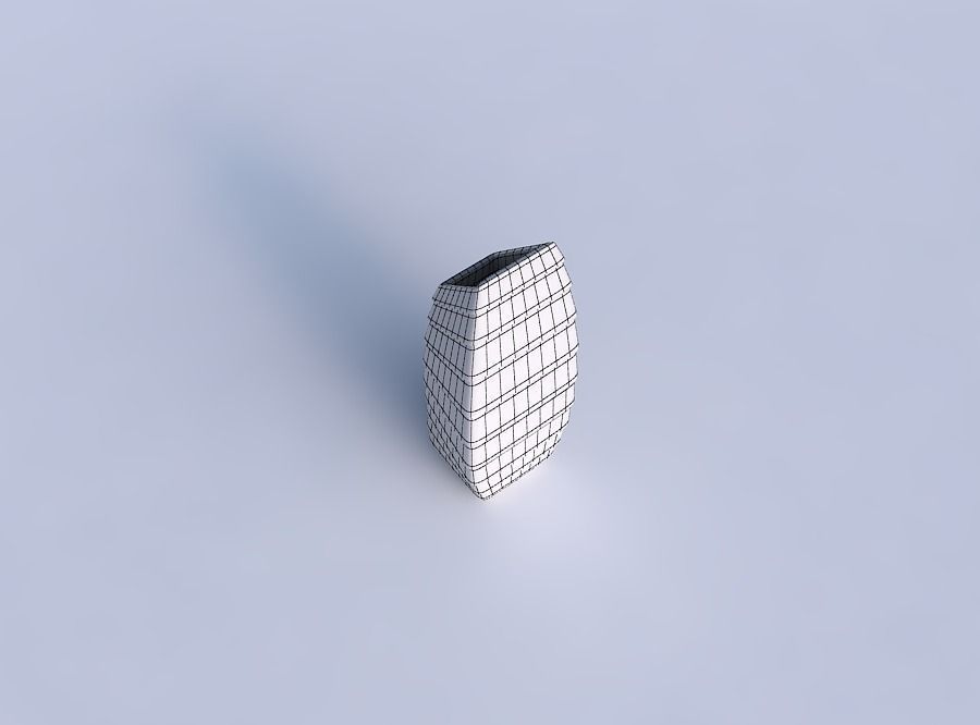 Vase bent rectangle with horizontal inverted layers 3D print model_6