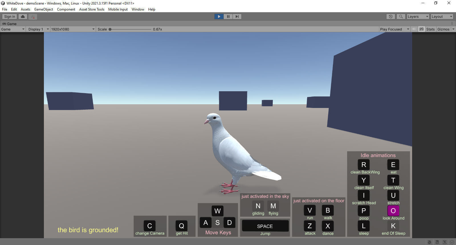 Realistic Animated White Dove Low-poly Low-poly 3D model_23