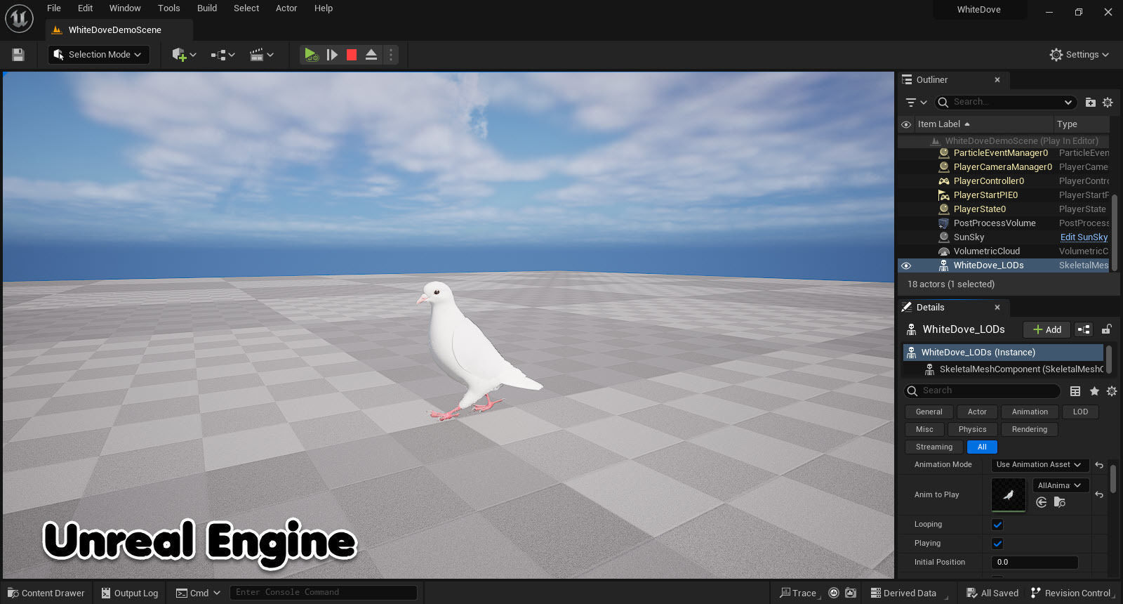 Realistic Animated White Dove Low-poly Low-poly 3D model_21