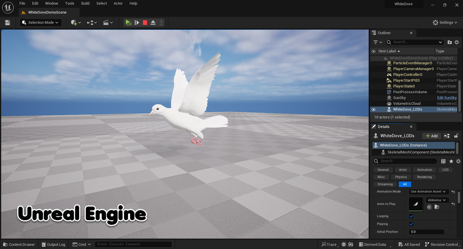 Realistic Animated White Dove Low-poly Low-poly 3D model_22