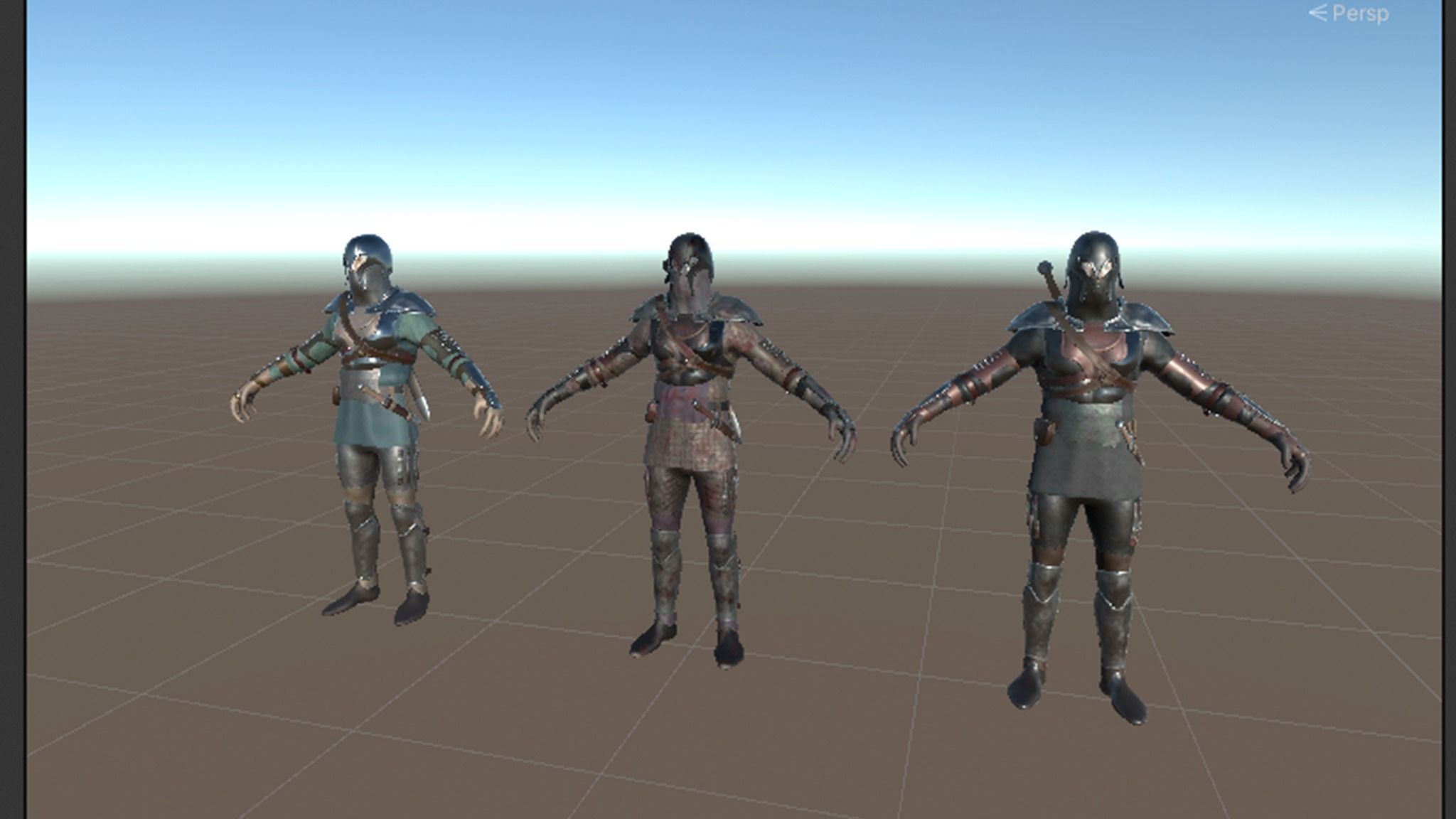 Medieval dark warrior  Low-poly 3D model_13