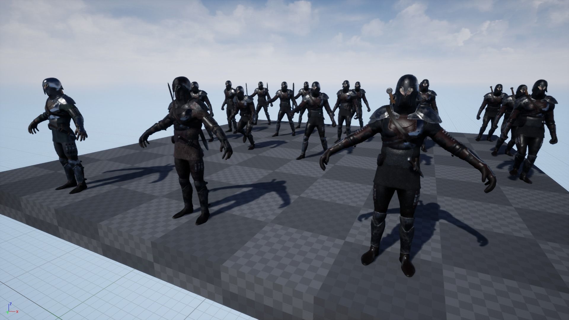 Medieval dark warrior  Low-poly 3D model_12