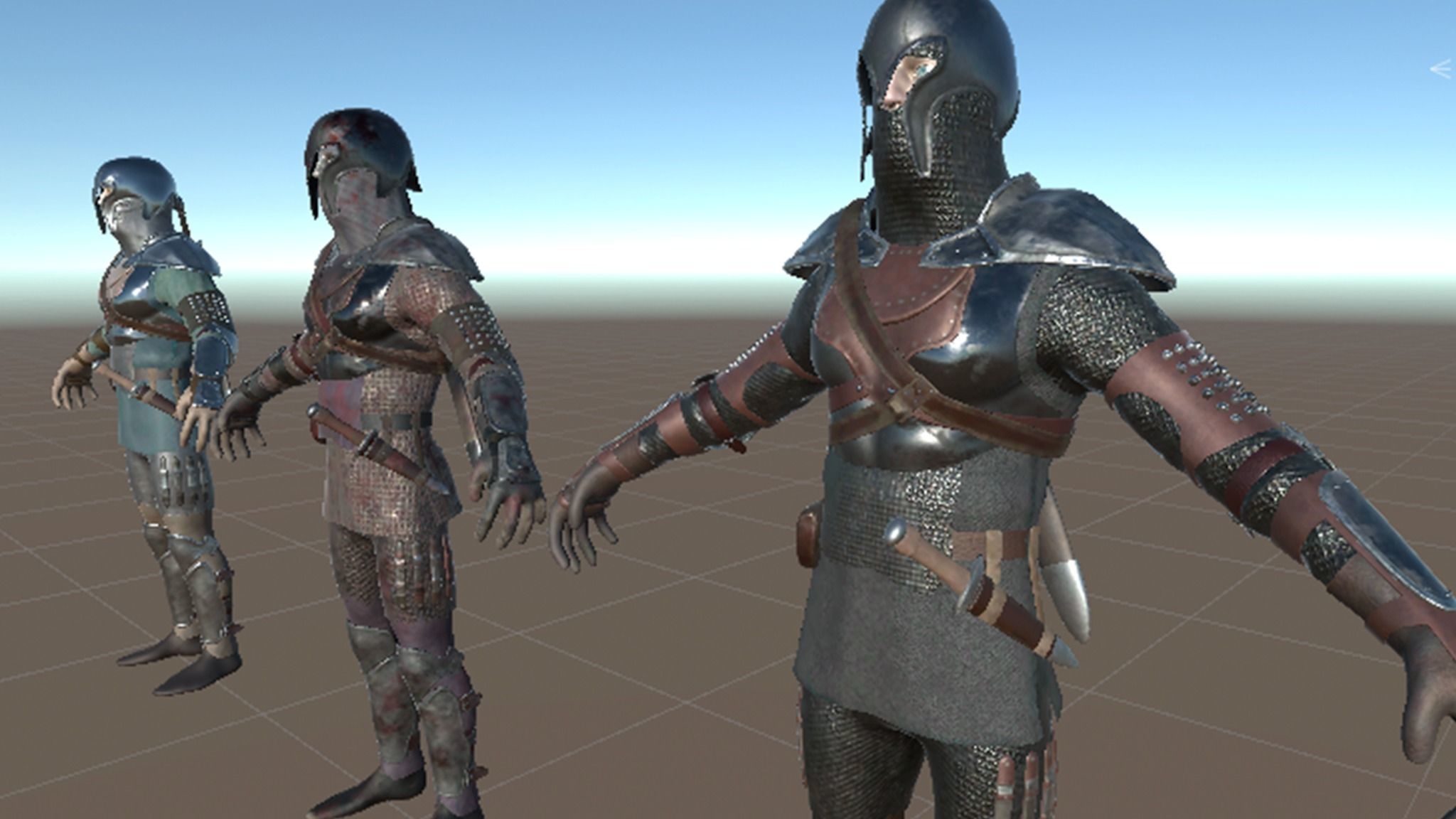 Medieval dark warrior  Low-poly 3D model_14