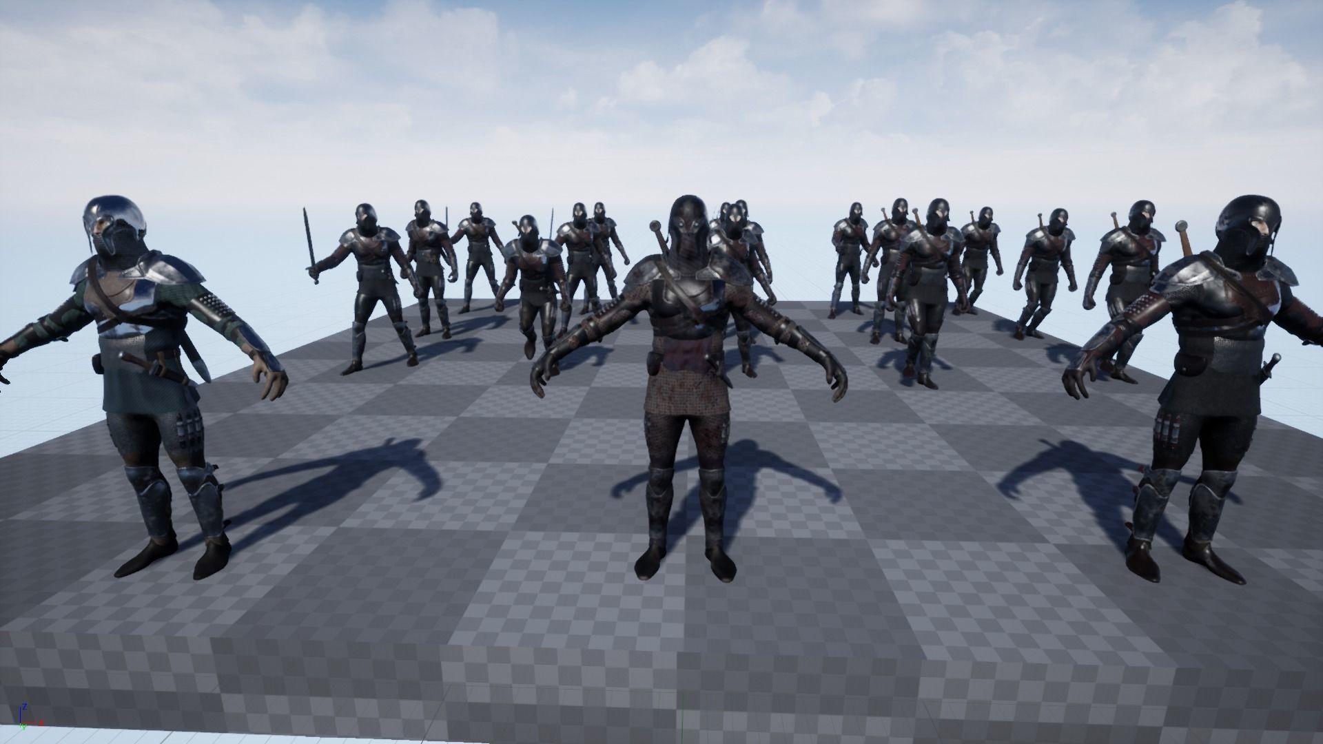 Medieval dark warrior  Low-poly 3D model_10