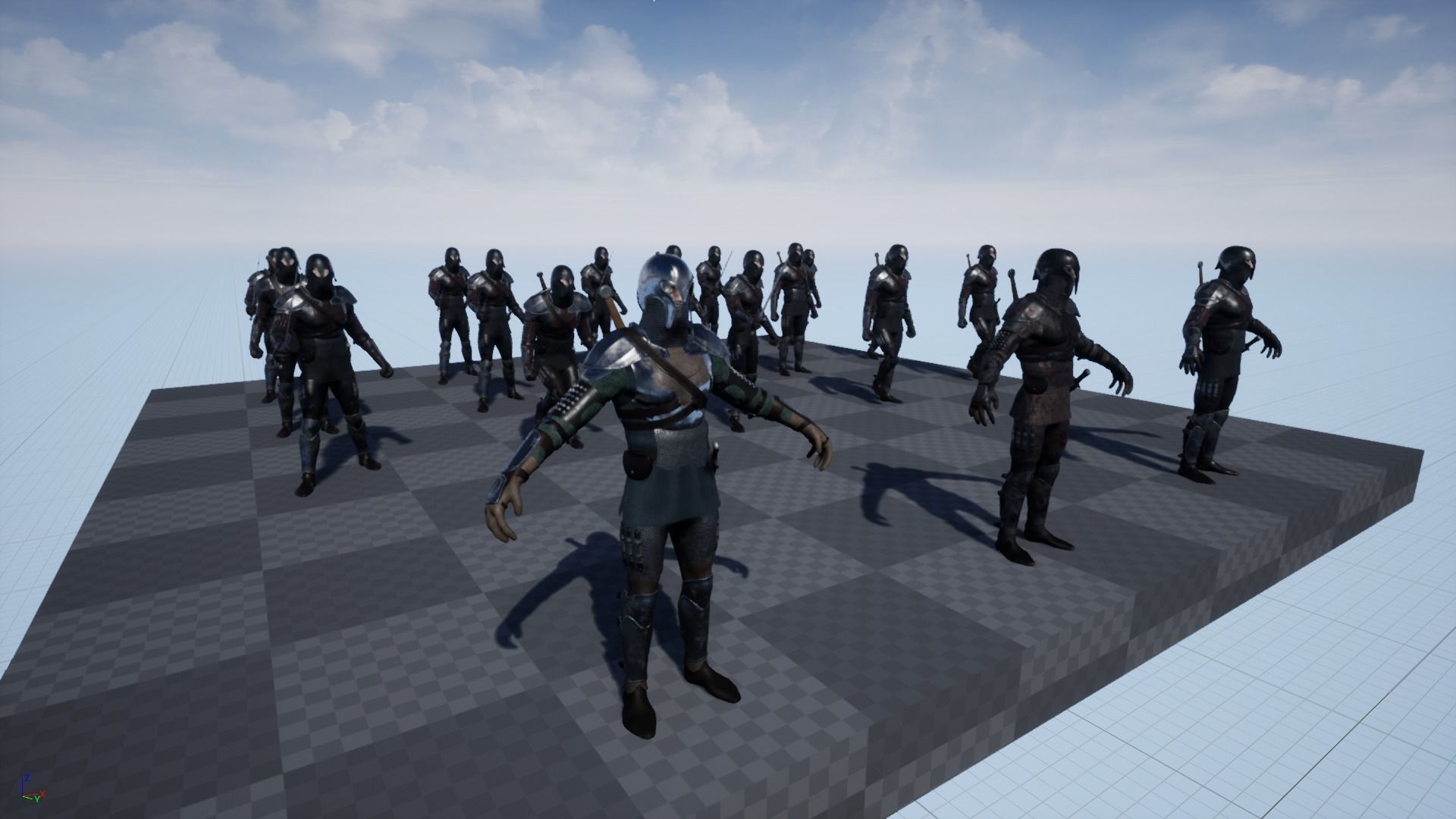 Medieval dark warrior  Low-poly 3D model_11