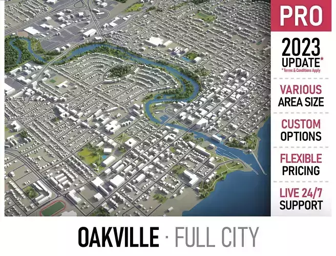 Oakville Low-poly 3D model