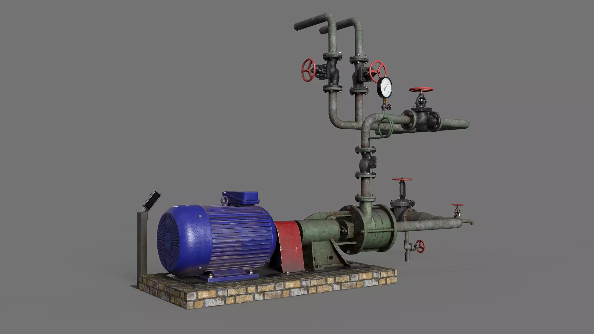 Old centrifugal  water pump  3D model_0