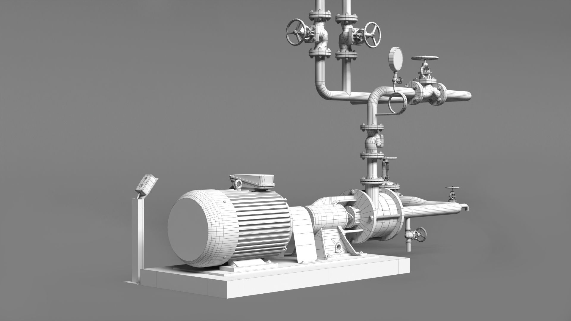 Old centrifugal  water pump  3D model_9