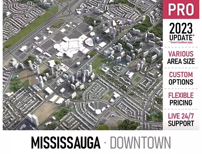 Mississauga Low-poly 3D model