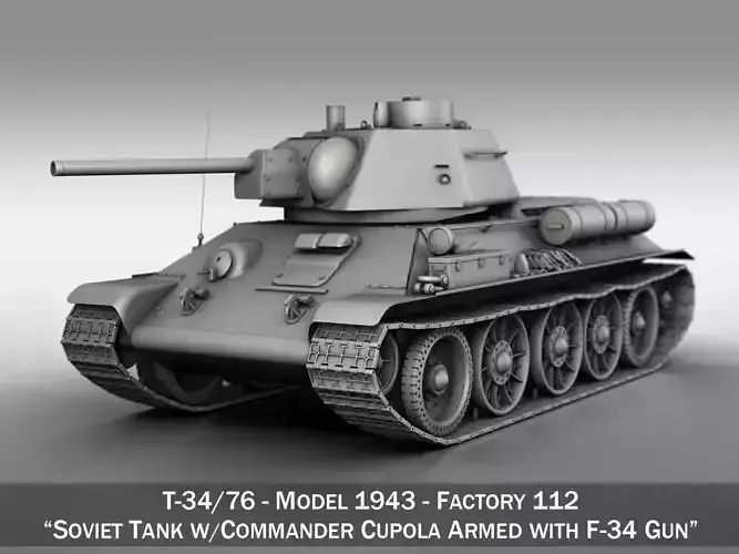 T-34-76 - Model 1943 - Factory 112 - Soviet Medium Tank 