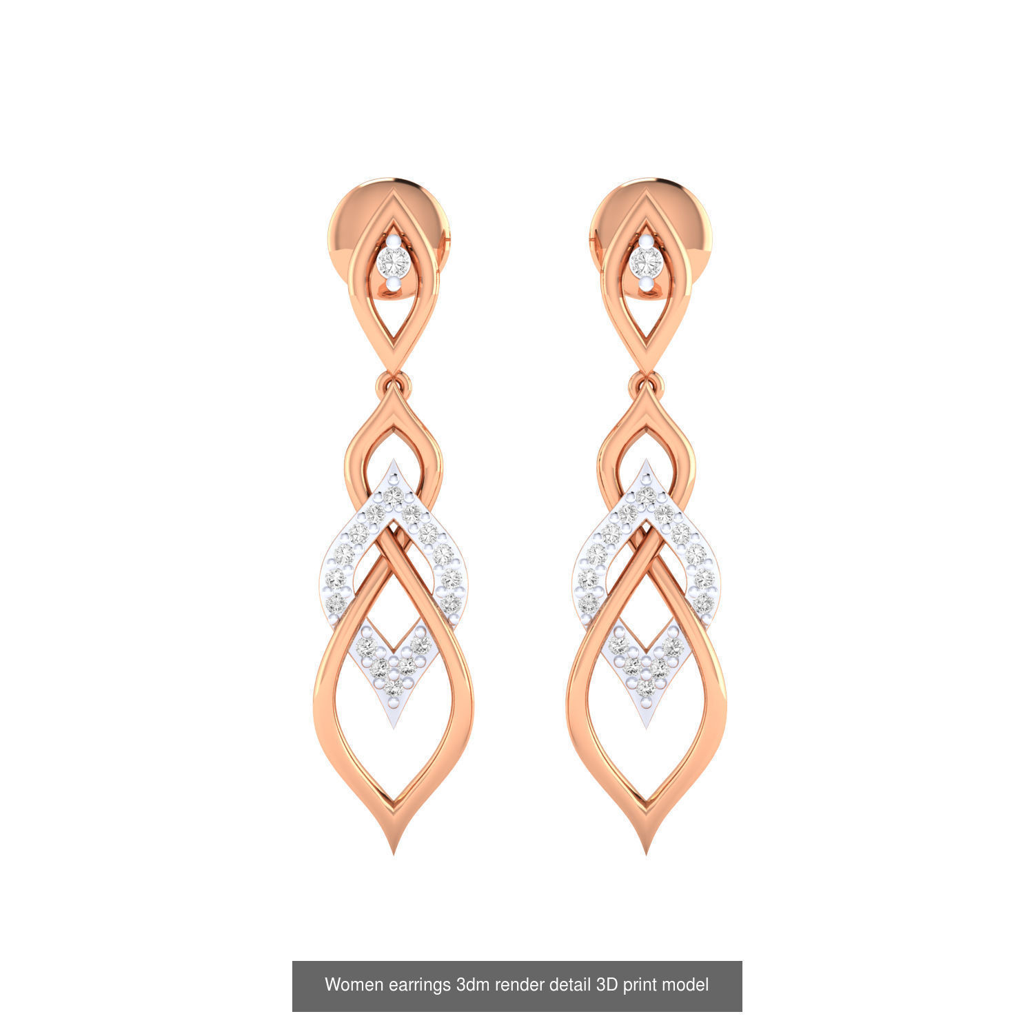 40 Drops Earrings  3dm renders detail Bulk Collection _38