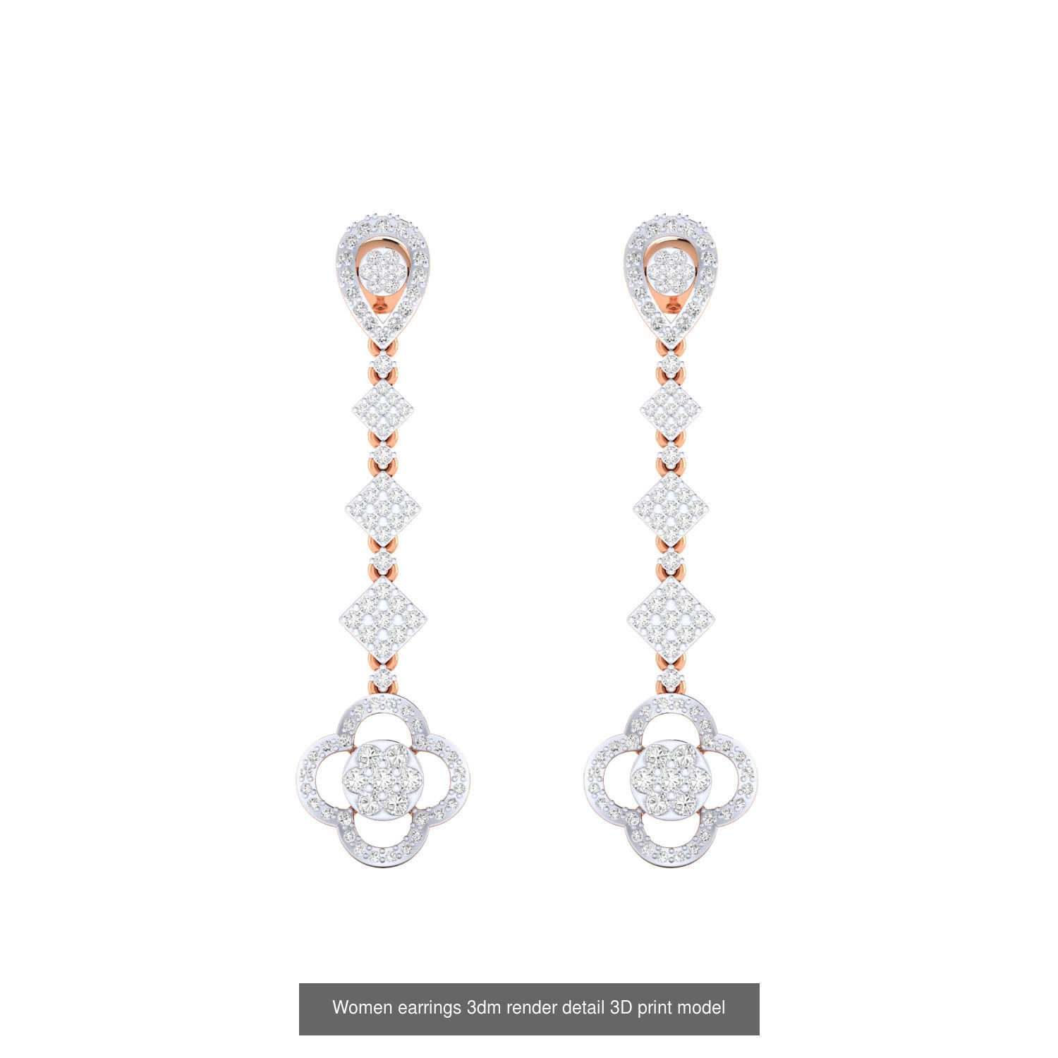 40 Drops Earrings  3dm renders detail Bulk Collection _15