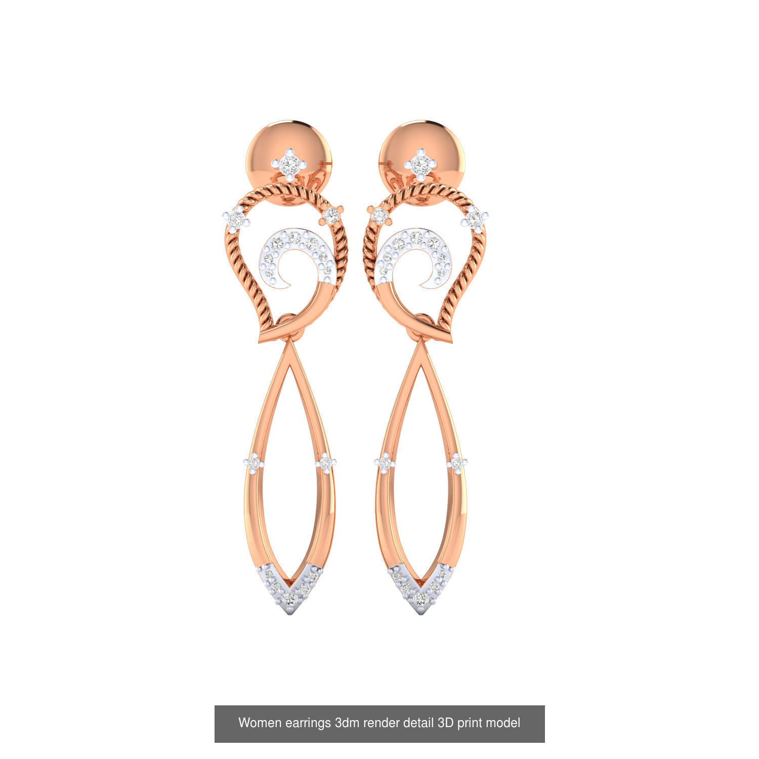 40 Drops Earrings  3dm renders detail Bulk Collection _36