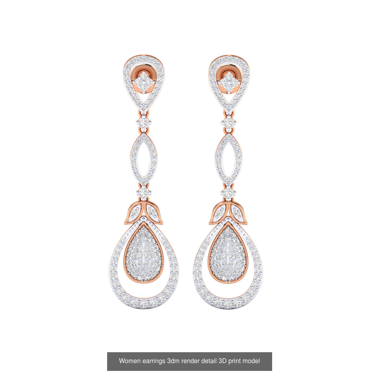 40 Drops Earrings  3dm renders detail Bulk Collection _11