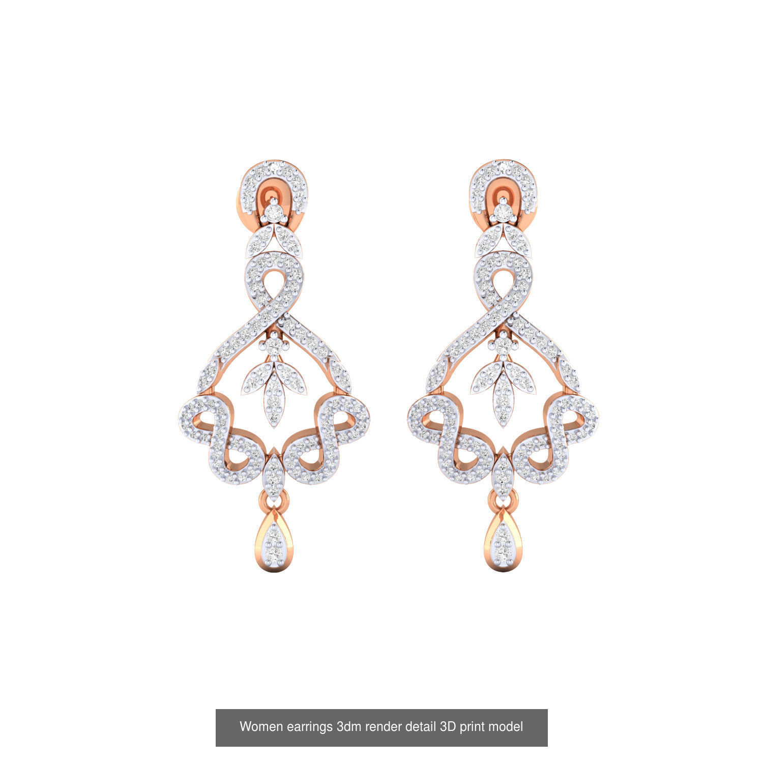 40 Drops Earrings  3dm renders detail Bulk Collection _26