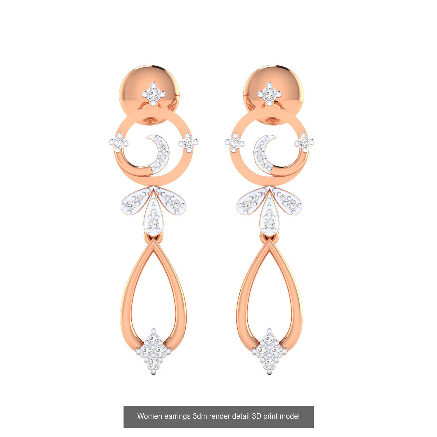 40 Drops Earrings  3dm renders detail Bulk Collection _37