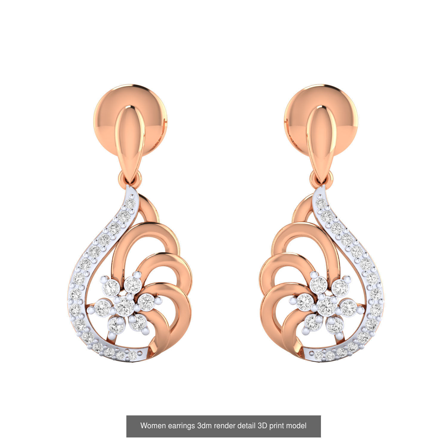 40 Drops Earrings  3dm renders detail Bulk Collection _20
