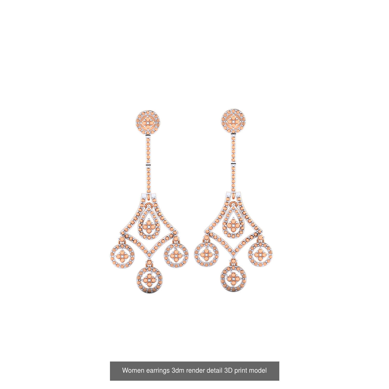 40 Drops Earrings  3dm renders detail Bulk Collection _18