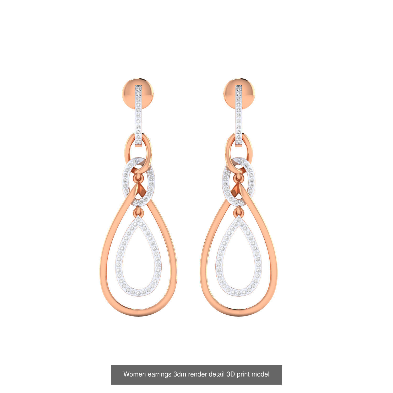 40 Drops Earrings  3dm renders detail Bulk Collection _23