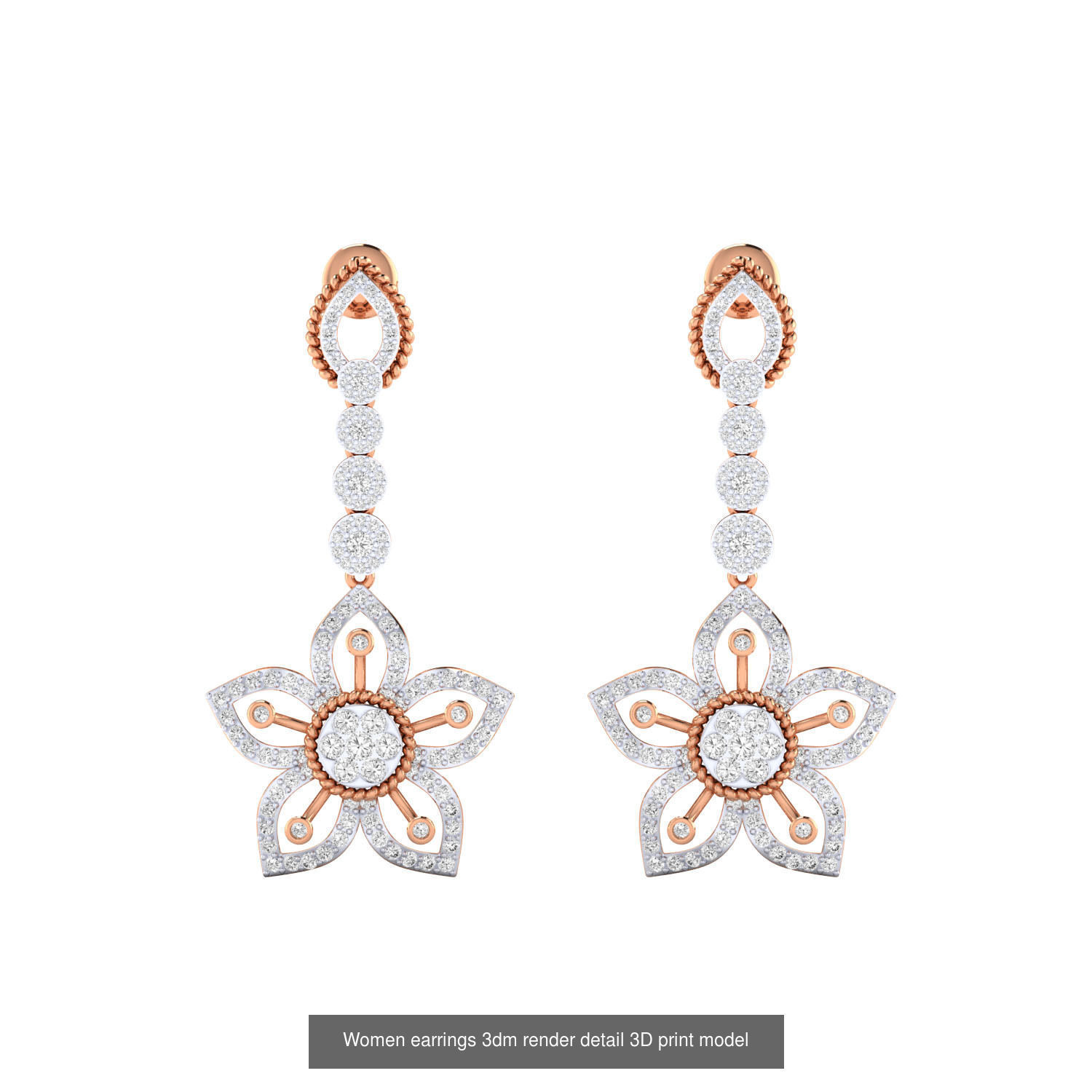 40 Drops Earrings  3dm renders detail Bulk Collection _12