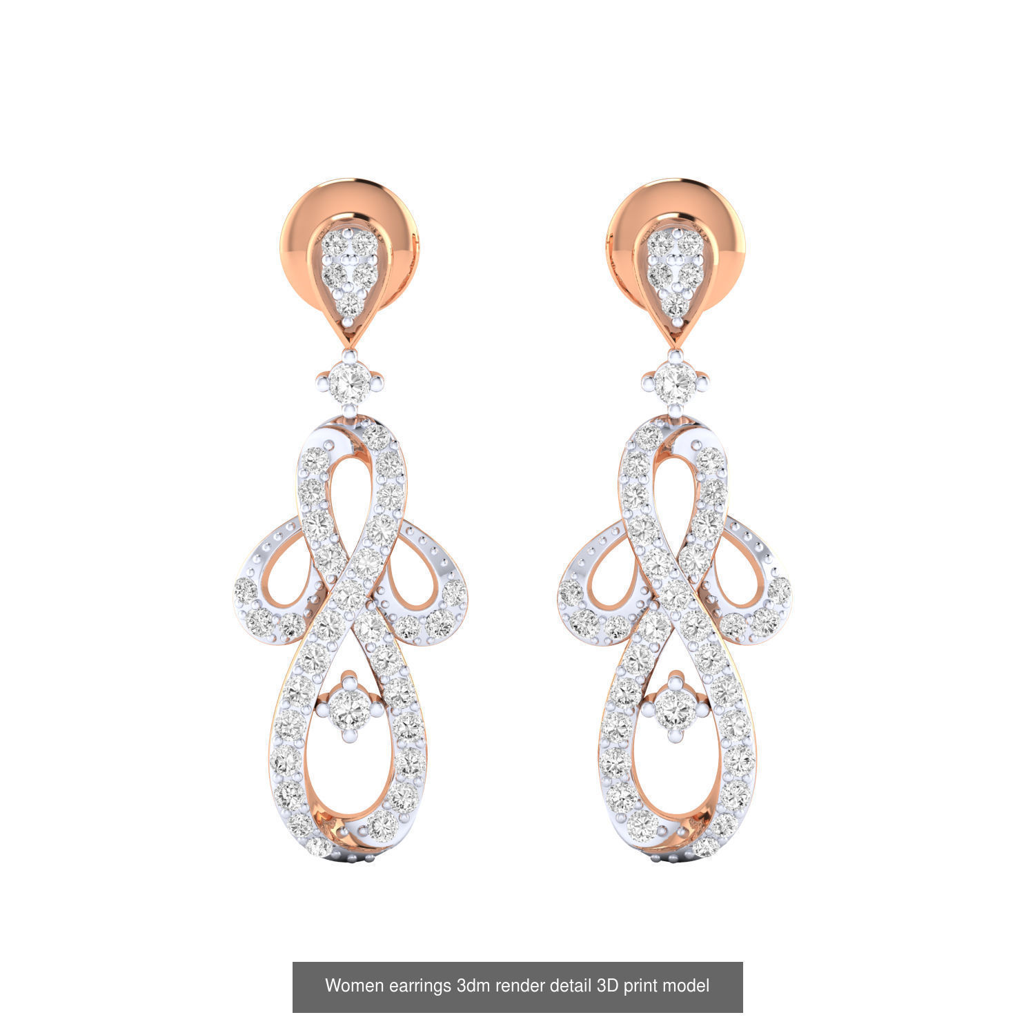 40 Drops Earrings  3dm renders detail Bulk Collection _25